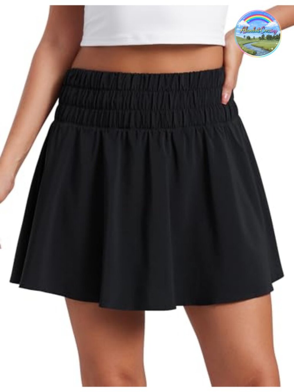 High Waisted Tennis Skort with Built-in Shorts & Pockets